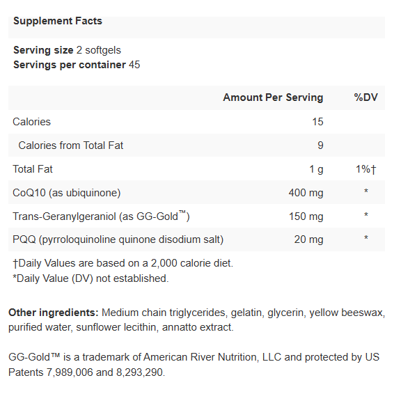 CoQ10 SuperMax - Apex Energetics - Mitochondrial and Energy Support provided by CoQ10 and pyrroloquinoline quinone (PQQ)
