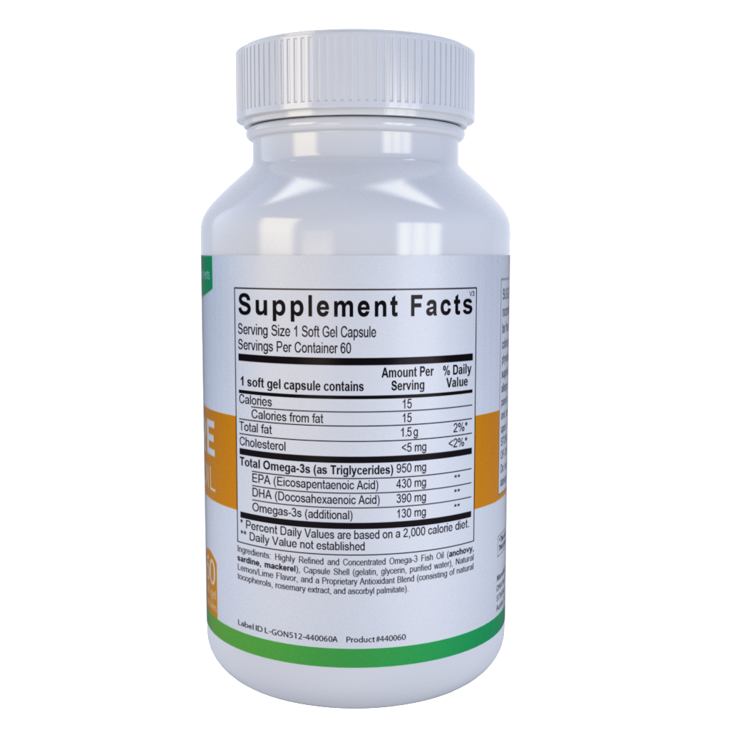 Ultra Pure Omega 3 Fish Oil - DNA Formulas - High Quality Essential Fatty Acid Blend to Support Brain, Heart and Immune Function