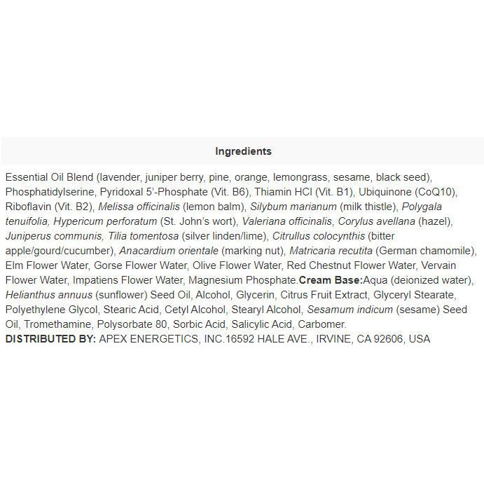 AdrenaCalm (KR-16) - Apex Energetics - Multi Use Adrenal Support Formula with Phosphatidylserine, B Vitamins, Valerian, St John's Wort and other Herbs