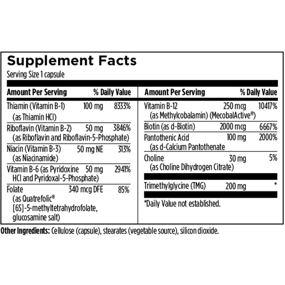 B-Supreme - Designs for Health - Contains Activated B Vitamins - Thiamine - Riboflavin - Niacin - B6 - Folate - B12 - Biotin - Choline