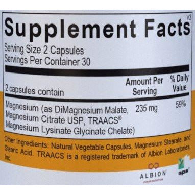 Activated Magnesium - DNA Formulas - Magnesium Citrate, Glycinate and Malate - Patented Delivery System for Maximum Absorption