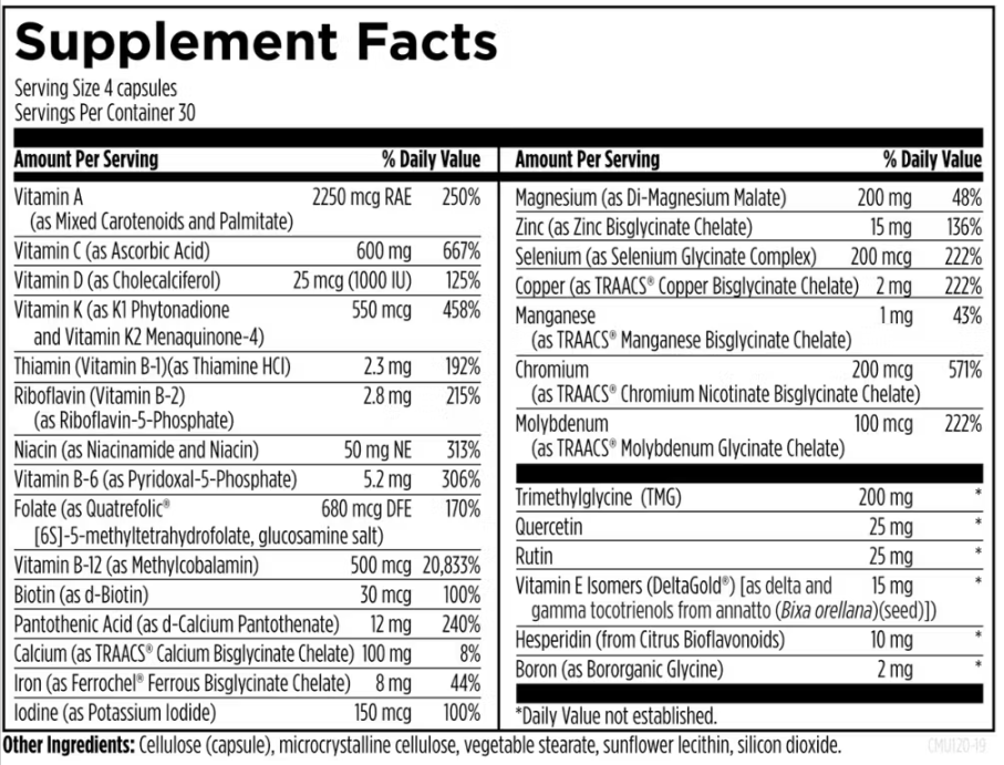 Complete Multi™ with Copper + Iron - Designs for Health - Comprehensive Multivitamin with Copper and Iron