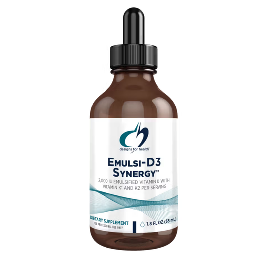 Emulsi-D3 Synergy liquid by Designs for Health with vitamins D3, K1, and K2 for bone and immune support
