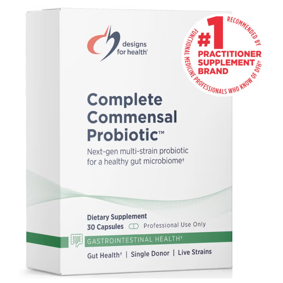 Complete Commensal Probiotic capsules by Designs for Health for gut microbiome support