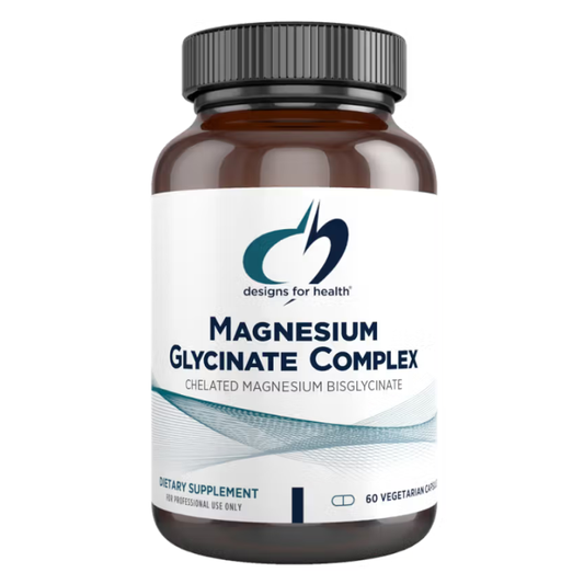 Magnesium Glycinate Complex capsules by Designs for Health for sleep, muscle, and relaxation