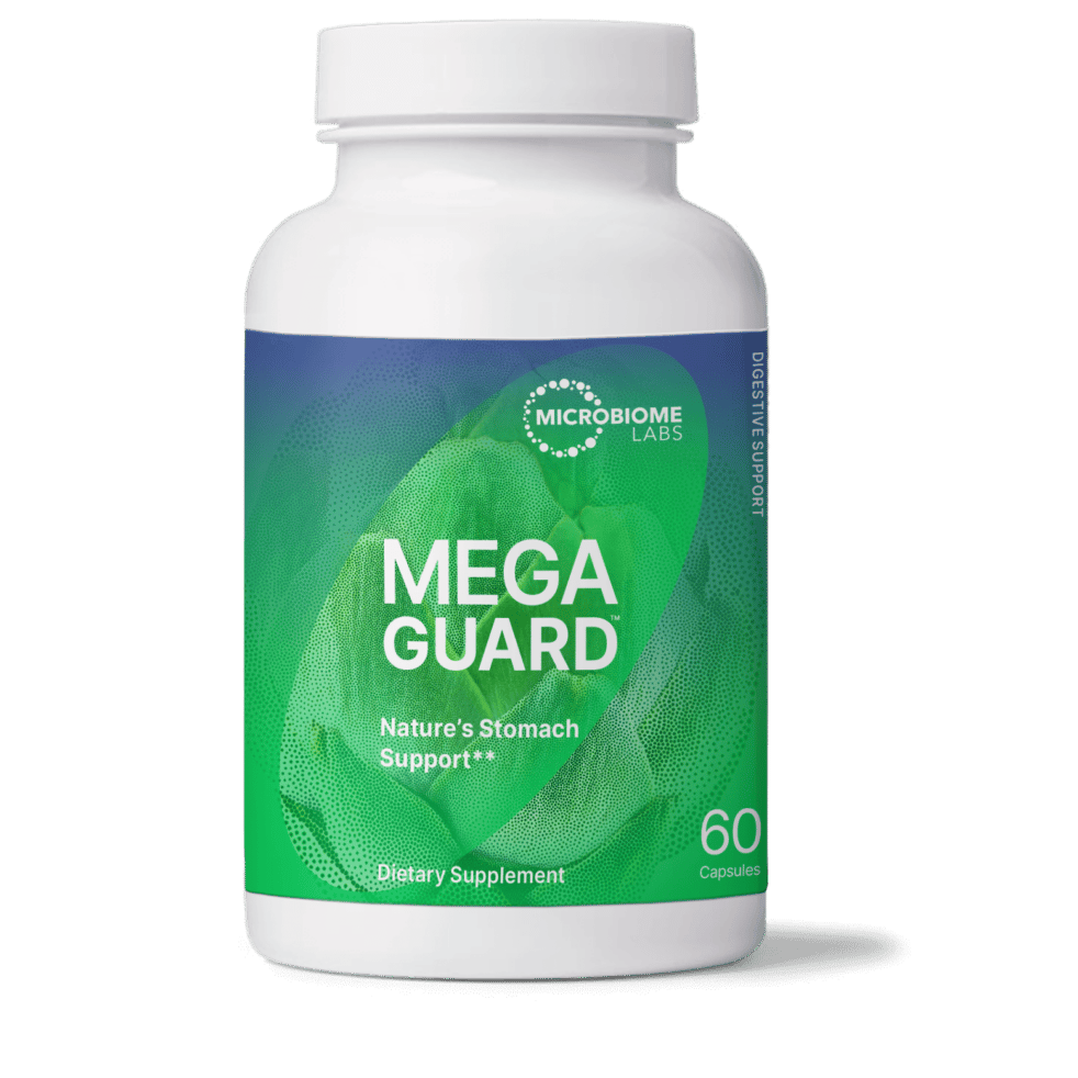 MegaGuard herbal digestive capsules by Microbiome Labs for digestion and gastric comfort