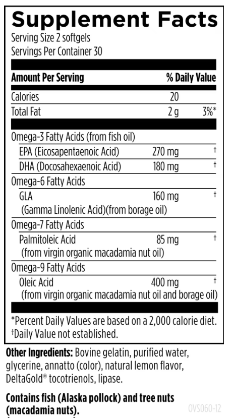 OmegAvail™ Synergy - Designs for Health - Full Spectrum Omega 3-6-7-9 Blend