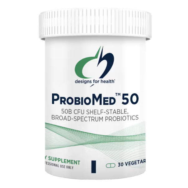 ProBioMed 50 probiotic capsules by Designs for Health, 50 billion CFU for gut and immune support