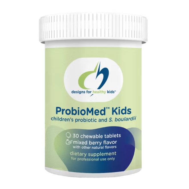 ProbioMed Kids chewable probiotic tablets by Designs for Health for children's gut and immune support
