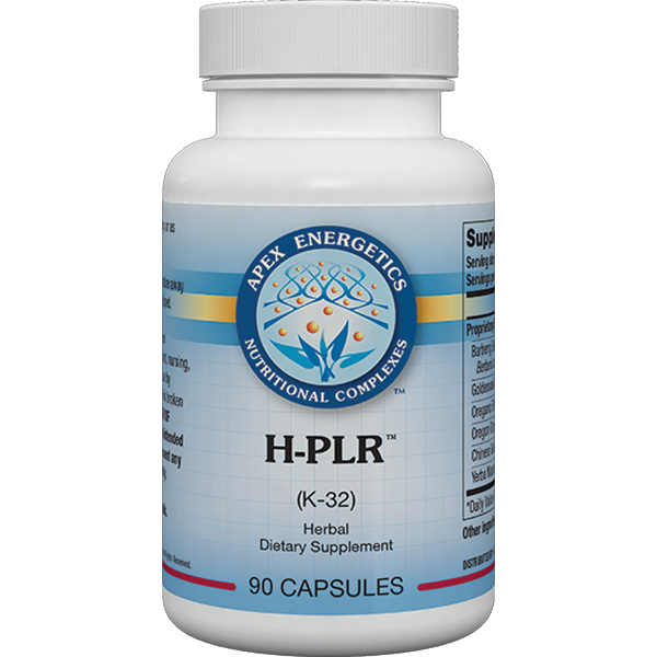 H-PLR K32 capsules by Apex Energetics with oregano and goldenseal for immune and gut support