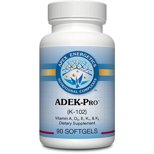ADEK-Pro vitamin A D E K softgels by Apex Energetics for gut, immune, and bone support
