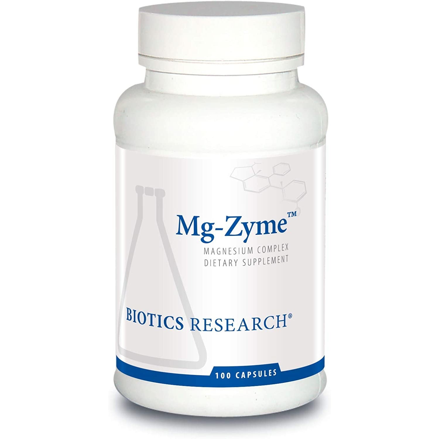 Mg-Zyme magnesium chelate capsules by Biotics Research for muscle, heart, and blood sugar support
