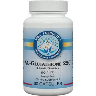 AC-Glutathione 250 S-acetyl L-glutathione capsules by Apex Energetics for antioxidant support