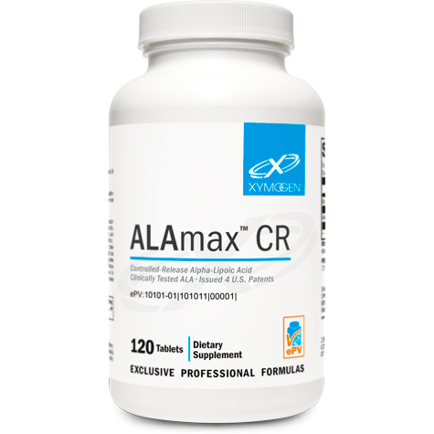 ALAmax CR controlled-release alpha-lipoic acid tablets by Xymogen for antioxidant support