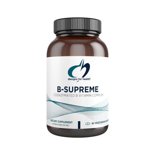 B-Supreme  - Designs for Health - Contains Activated B Vitamins - Thiamine - Riboflavin - Niacin - B6 - Folate - B12 - Biotin - Choline