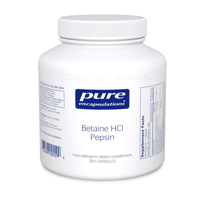 Betaine HCL Pepsin - Pure Encapsulations - Supports Healthy Digestion with Betaine HCL