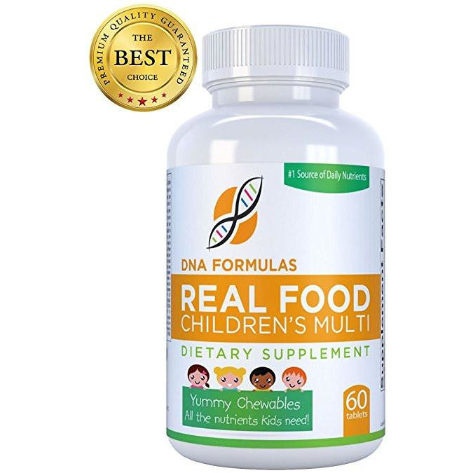 Wholefood Children's Chewable Multivitamins - DNA Formulas - Protects the Body from Environmental Toxins, Pollution and Superbugs - Kids Chewables for Easy Absorption - Broadspectrum Antioxidants