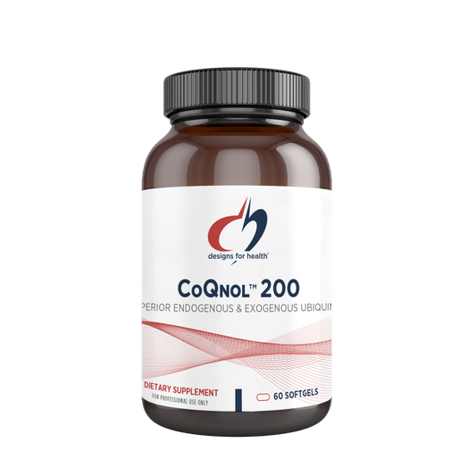 CoQnol 200  - Designs for Health - Unique combination of ubiquinol and trans-geranylgeraniol (GG) 60 cap