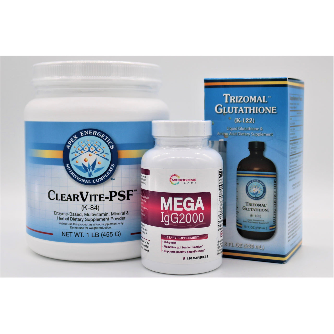 Detox Bundle- Cleavite-PSF, Trizomal Glutathione, Mega IgG2000