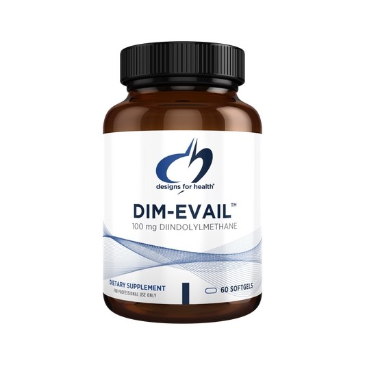 DIM-Evail softgels by Designs for Health with diindolylmethane for estrogen metabolism support