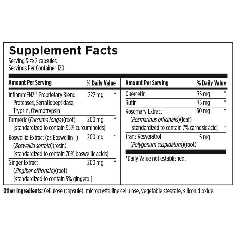 Inflammatone  - Designs for Health - Herbs, Nutrients, and Proteolytic enzymes for modulating Inflammation