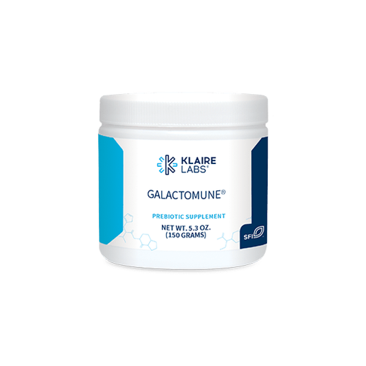 Galactomune prebiotic powder by Klaire Labs with GOS and beta-glucan for gut and immune support