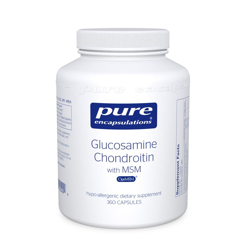 Glucosamine Chondroitin with MSM (120 capsules) - Pure Encapsulations -  Supports Connective Tissue, Muscles, Ligaments, Tendons and Joints