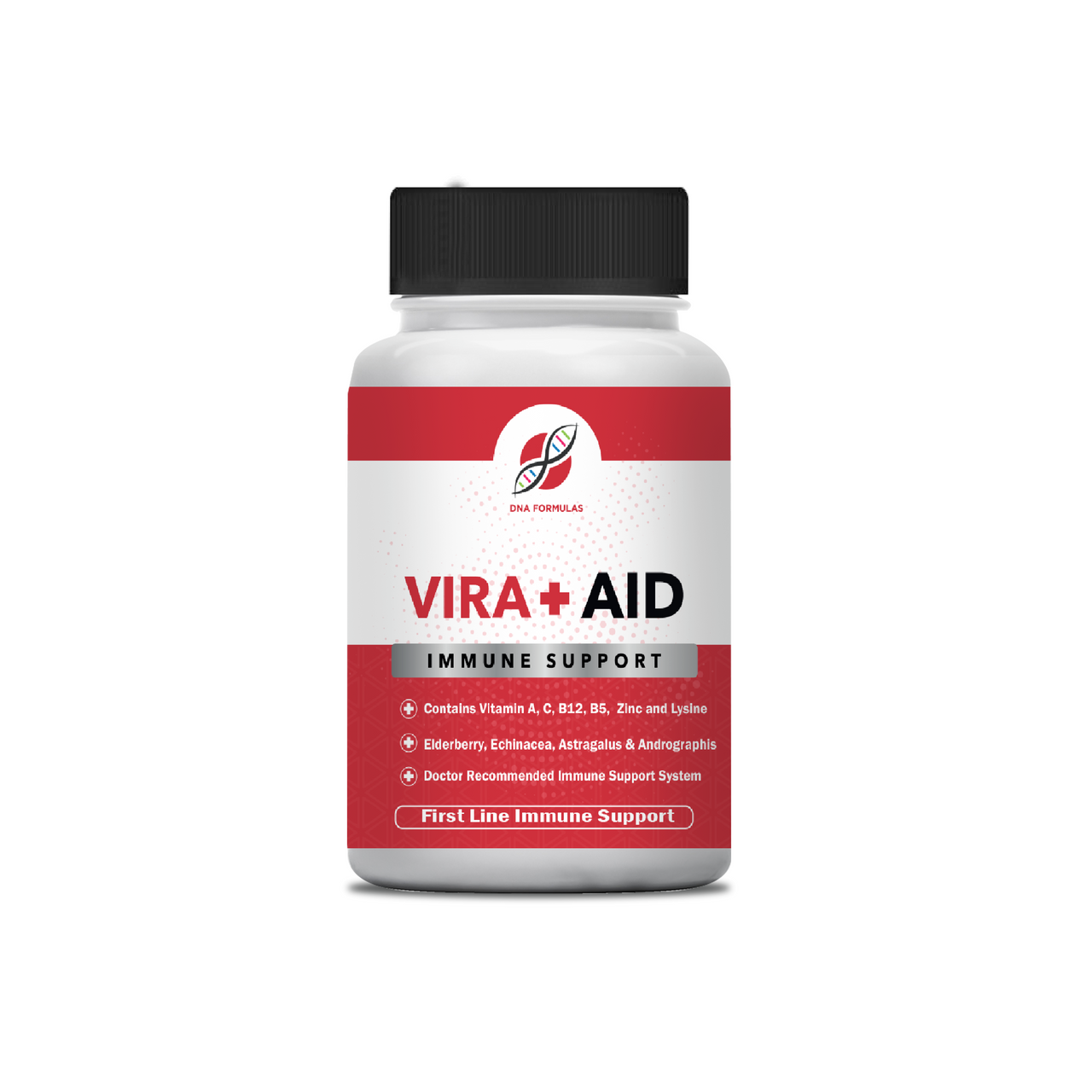 Vira+Aid - DNA Formulas - First Aid Against Viruses - Vitamin A, C, B12, Pantothenic Acid, Zinc, Astragalus, Elderberry Andrographis, Echinacea, L-Lysine, Acerola Fruit