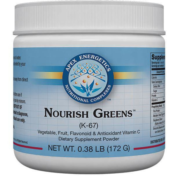 Nourish Greens phytonutrient powder by Apex Energetics with acai and kale for antioxidant support