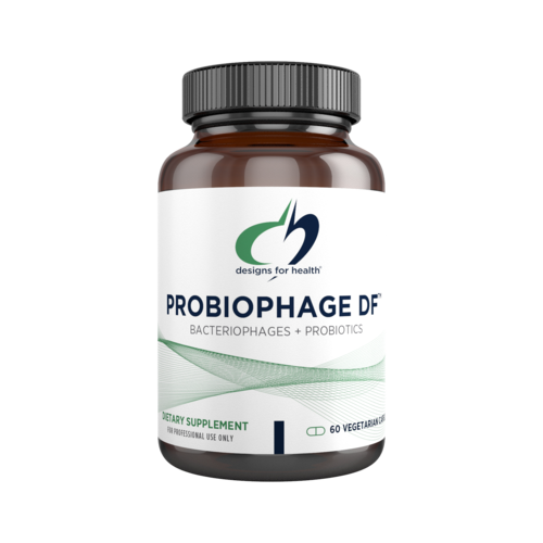 Probiophage DF bacteriophage and probiotic capsules by Designs for Health for gut support