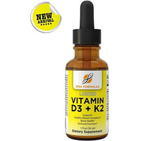 Thumbnail for Vitamin D3 With K2 Liquid - DNA Formulas - Build And Maintain Healthy Bones - Also Plays A Role In Cardiovascular and Blood Sugar Metabolism - Boosts Immunity